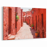 Red Stone Alleyway Print – Catalina Island Rustic Canvas Art
