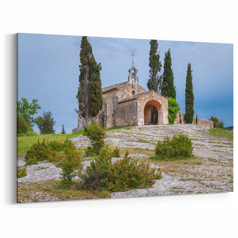 South of France Wall Art - Provence Church Scenery in Fine Detail