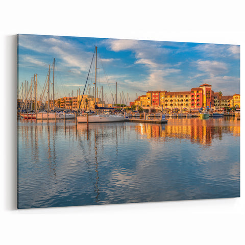St-Tropez Wall Art - Sunset Marina Reflections on the French Riviera