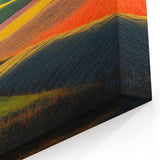 Palouse Washington Artwork - Vibrant Fields with Red Barns on Canvas
