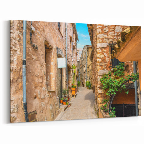 French Village Art - Stone Alleyway in Scenic Provence Countryside