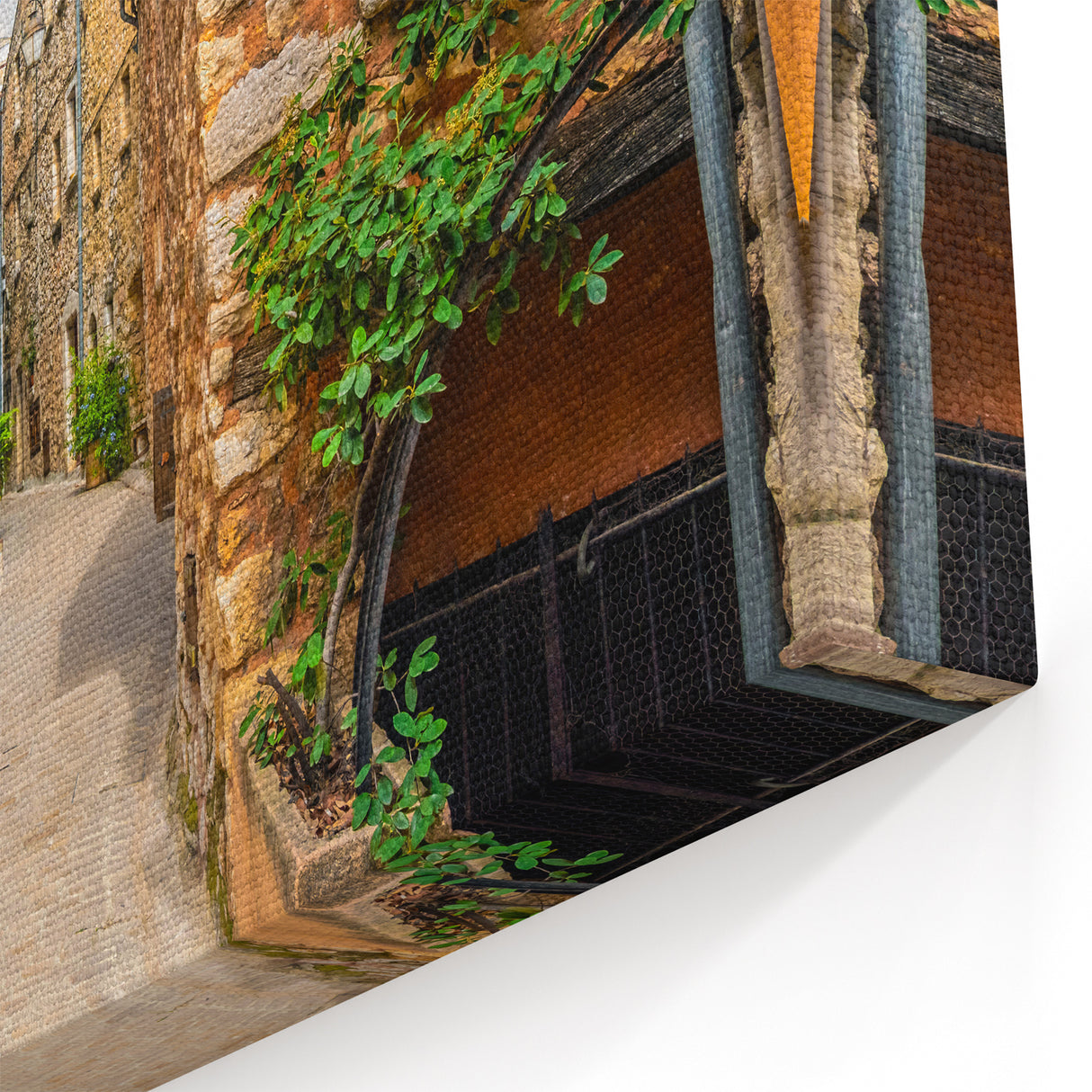 French Village Art - Stone Alleyway in Scenic Provence Countryside
