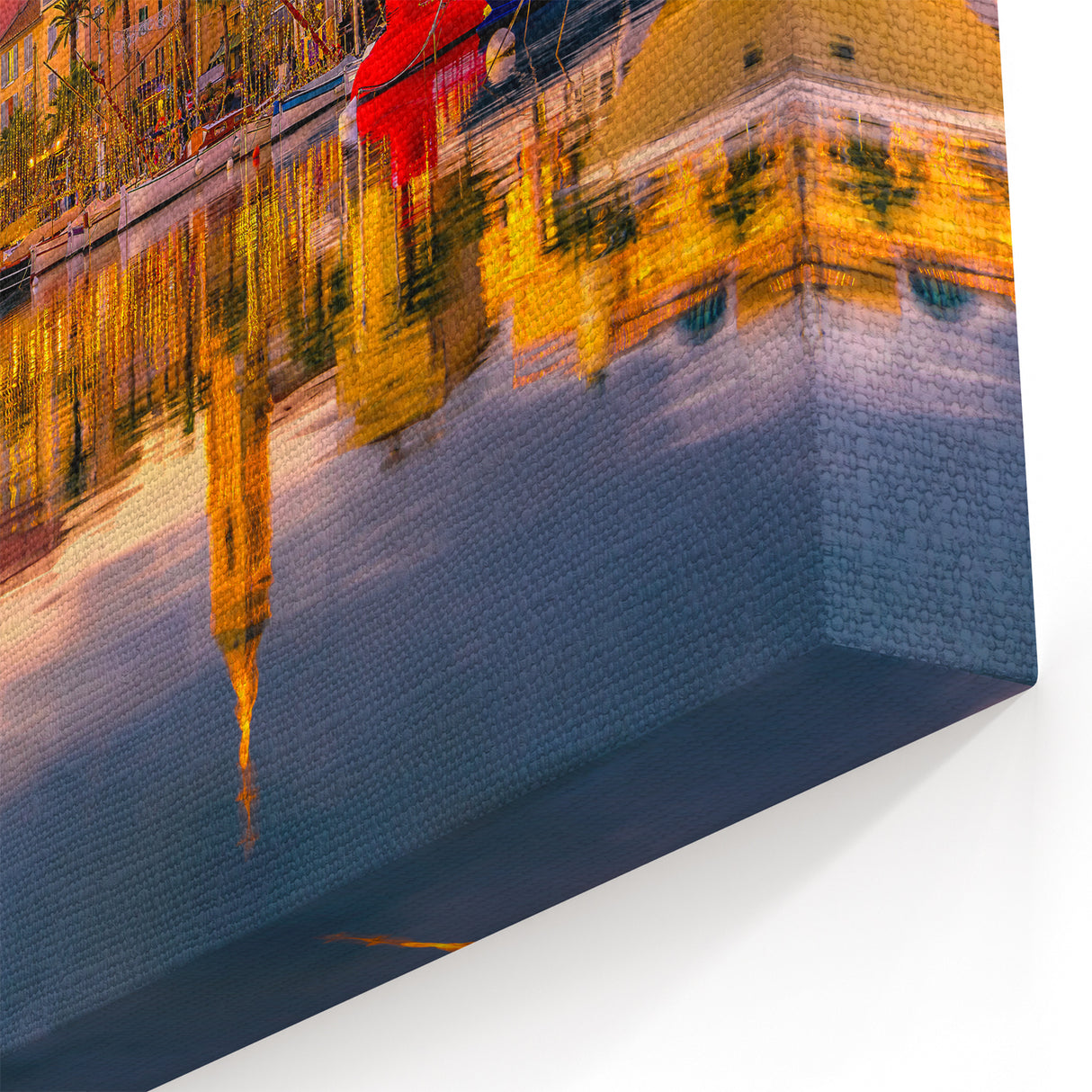 French Riviera Art - Sunset Reflections in Coastal Provence Harbor