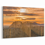 South of France Wall Art - Sunset Beach Path with Wooden Fence