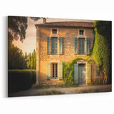 Provence Art Prints - Rustic French Country House with Sunlit Shutters