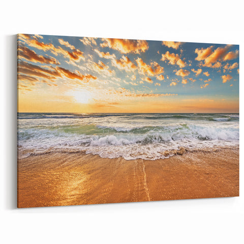 Serene Ocean Sunset Beach Canvas Photography Print - Fort Lauderdale Wall Art