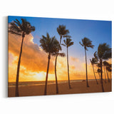 Fort Lauderdale Palm Trees Wall Art - Florida Sunset Canvas Print