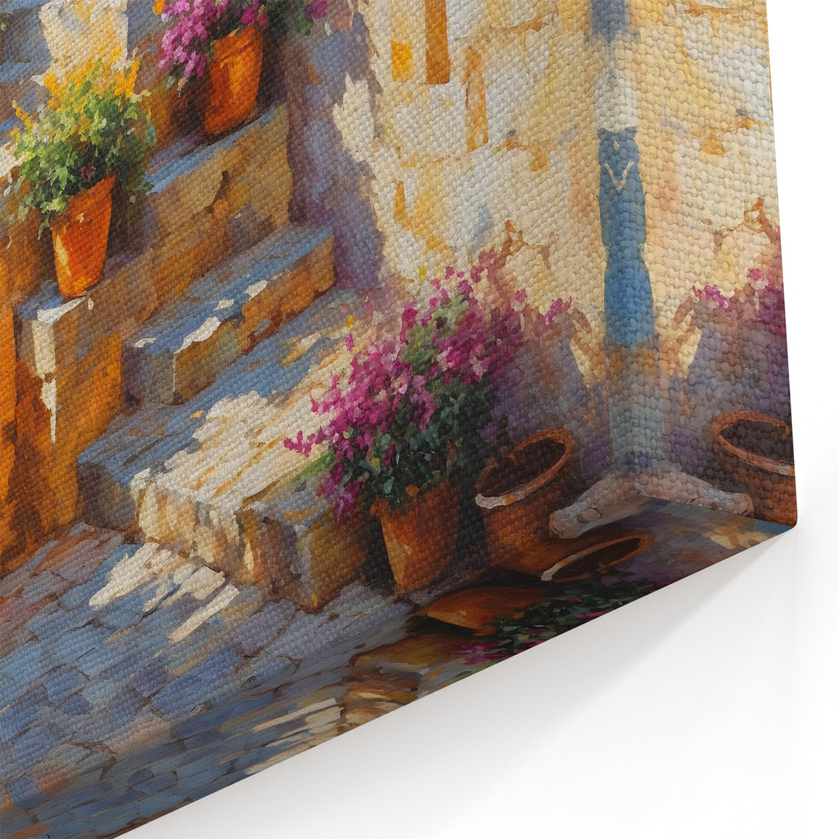 South of France Wall Art - Provence Village Steps & Mediterranean View