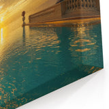 French Riviera Art - Luxury Sunset Pool & Mediterranean Coastline