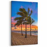 Fort Lauderdale Palm Trees Sunset Art - Florida Coastal Wall Print