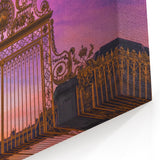 Royal Palace Artwork – Golden Versailles Gate with Sunset Sky Décor