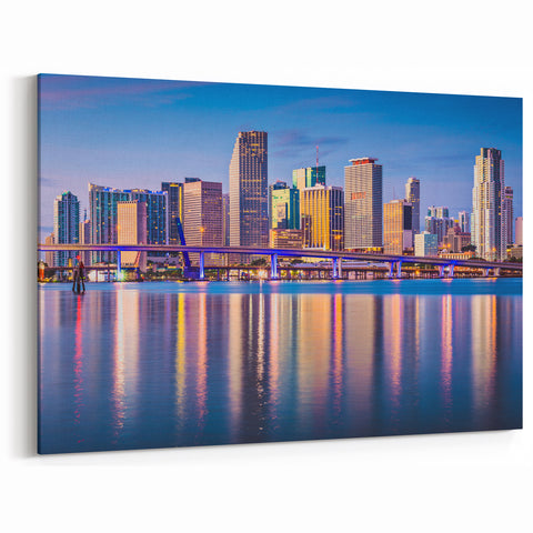 Miami Skyline Art – Vibrant Cityscape Canvas Print for Home Decor