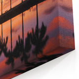 Miami Sunset Palm Trees Art – Peaceful Beach Canvas for Home Decor