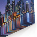 Miami Night Skyline Art – Vibrant Cityscape Canvas for Home Decor
