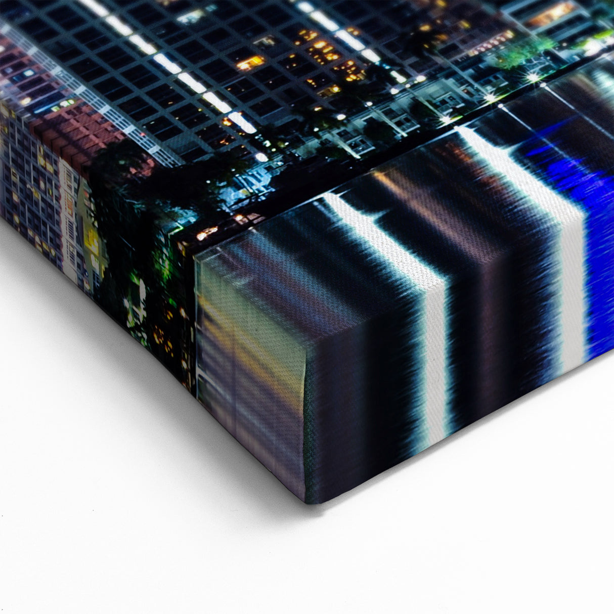 Miami Night Skyline Art – Vibrant Cityscape Canvas for Home Decor