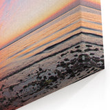 Seattle Landscape Art - Sunset Beach Scene with Bird in Flight