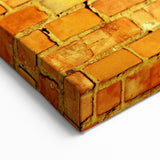 Masonry Wall Art - Green Arrow on Rustic Brick Canvas Print