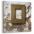 Masonry Wall Art - Ornate Gold Frame on Distressed Wall Canvas Print