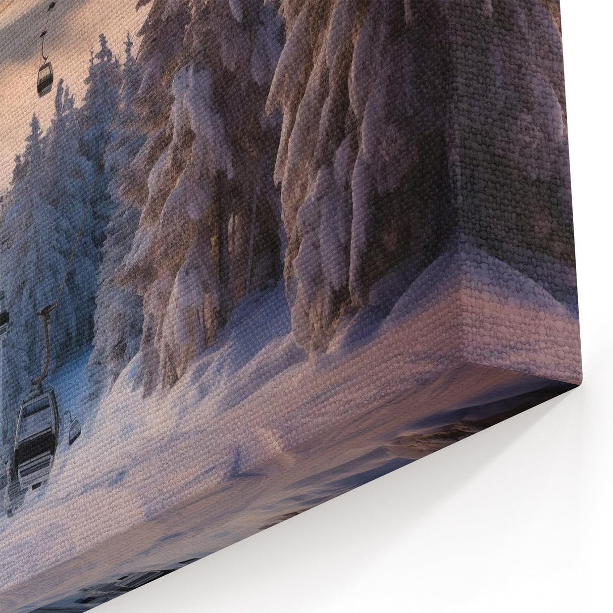 Vermont Travel Art - Sunset Ski Lift in Winter Vermont Scenic Photography