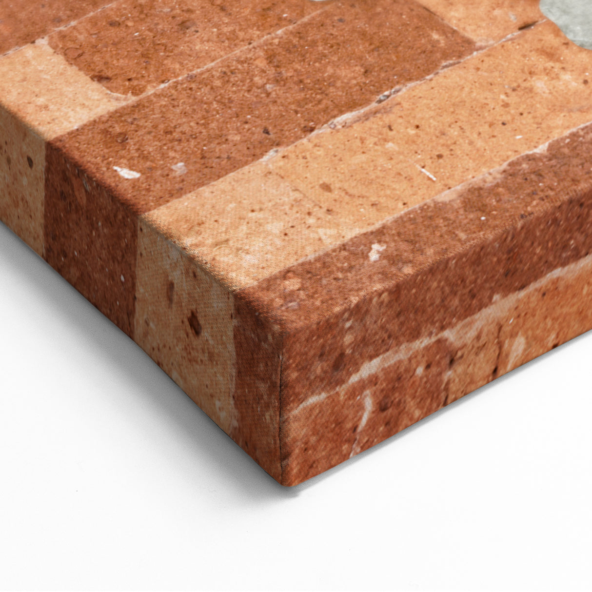 Masonry Wall Art - Intricate Carved Figure on Rustic Brick Canvas Print