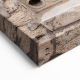 Masonry Wall Art - Hexagonal Patterned Window on Stone Wall Canvas Print