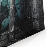 Masonry Wall Art - Weathered Industrial Gate on Distressed Wall Canvas Print