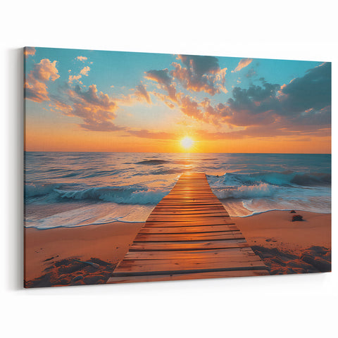 Sunset Pier Art - Palm Beach Ocean View Scenic Photography for Wall Decor