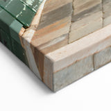 Masonry Wall Art - Arched Corridor with Green Doors Canvas Print