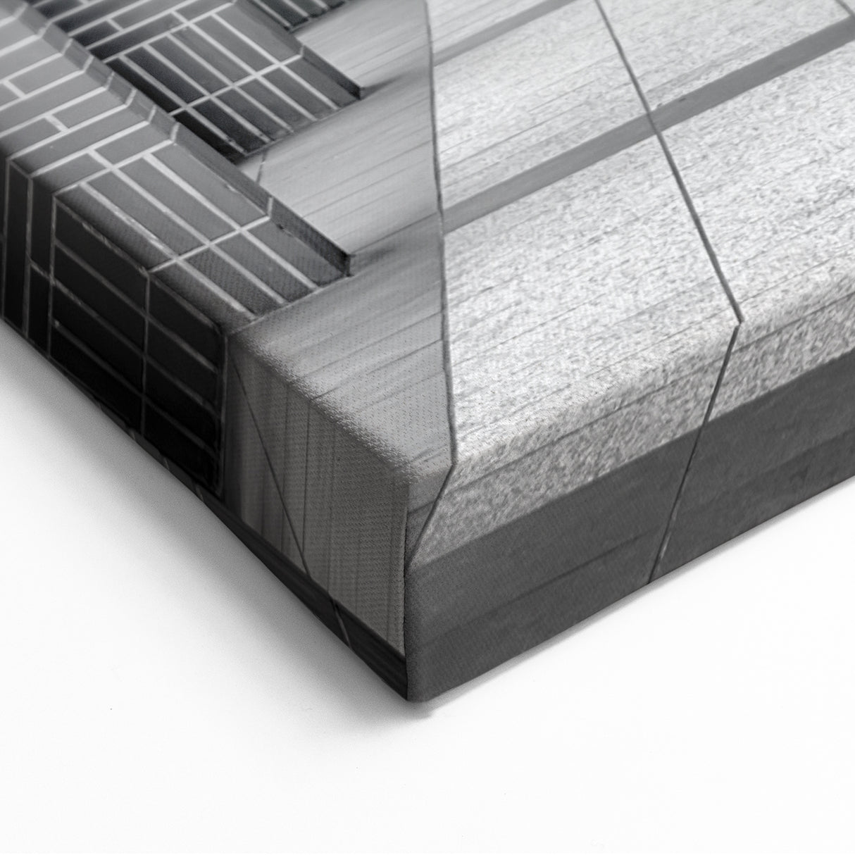 Masonry Wall Art - Black and White Arched Brick Corridor Canvas Print