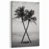 Black and White Palm Beach Art - Tropical Coastal Photography for Wall Decor