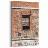 Masonry Wall Art - Boarded Window on Brick and Stone Wall Canvas Print