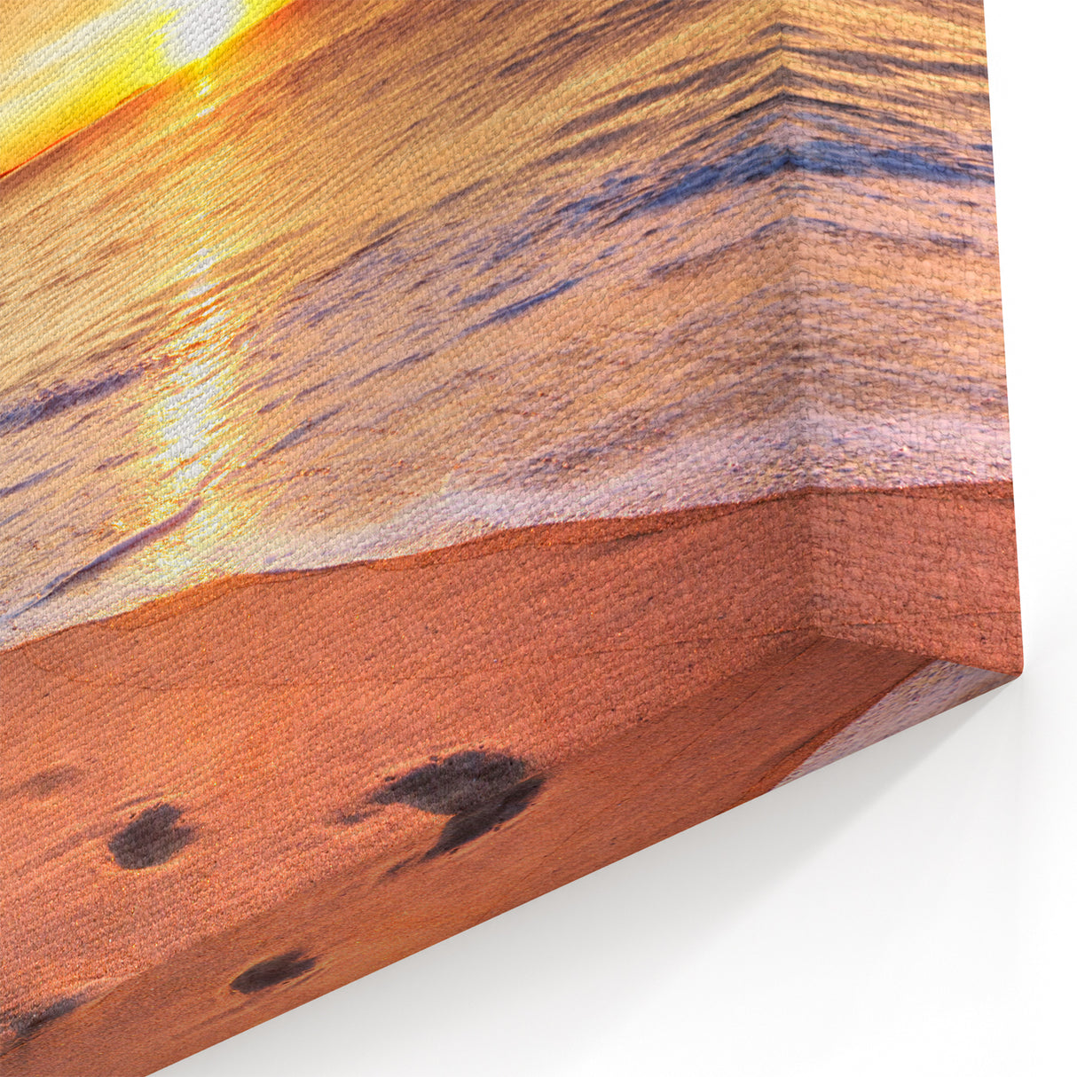 Wellington Cityscape Canvas - Sunset Beach Footprints New Zealand Art