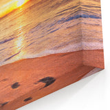 Wellington Cityscape Canvas - Sunset Beach Footprints New Zealand Art