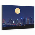 Tampa Night Skyline Art – Stunning Moonlit Tampa Cityscape Wall Art