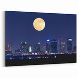 Tampa Night Skyline Art – Stunning Moonlit Tampa Cityscape Wall Art