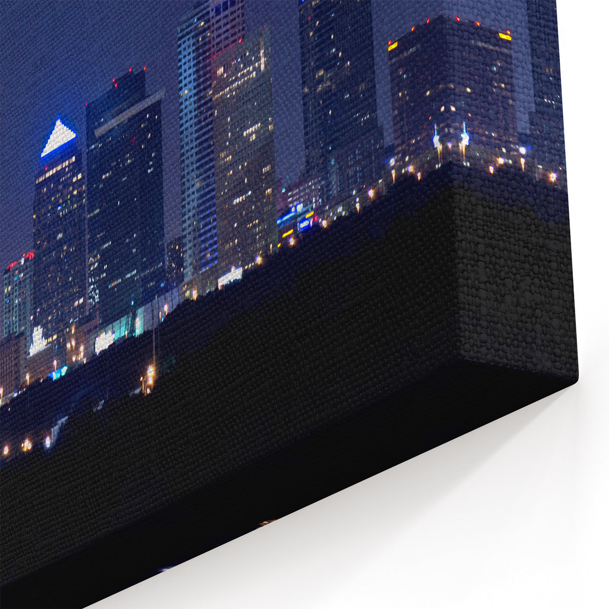 Tampa Night Skyline Art – Stunning Moonlit Tampa Cityscape Wall Art
