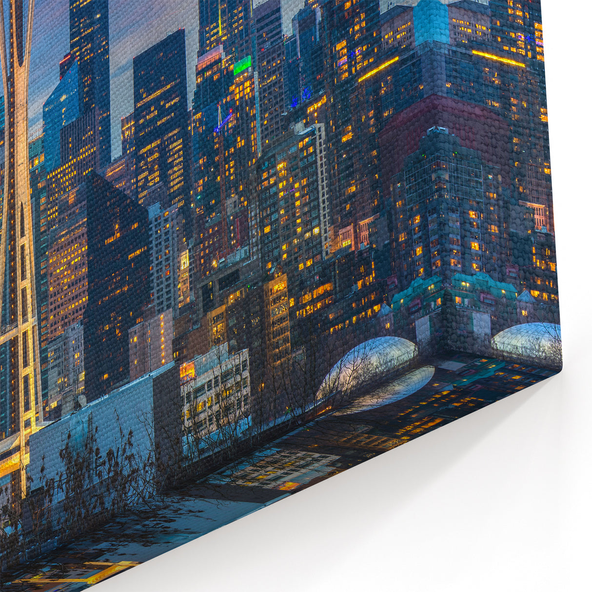 Seattle Skyline with Space Needle at Sunset – Stunning Cityscape Art