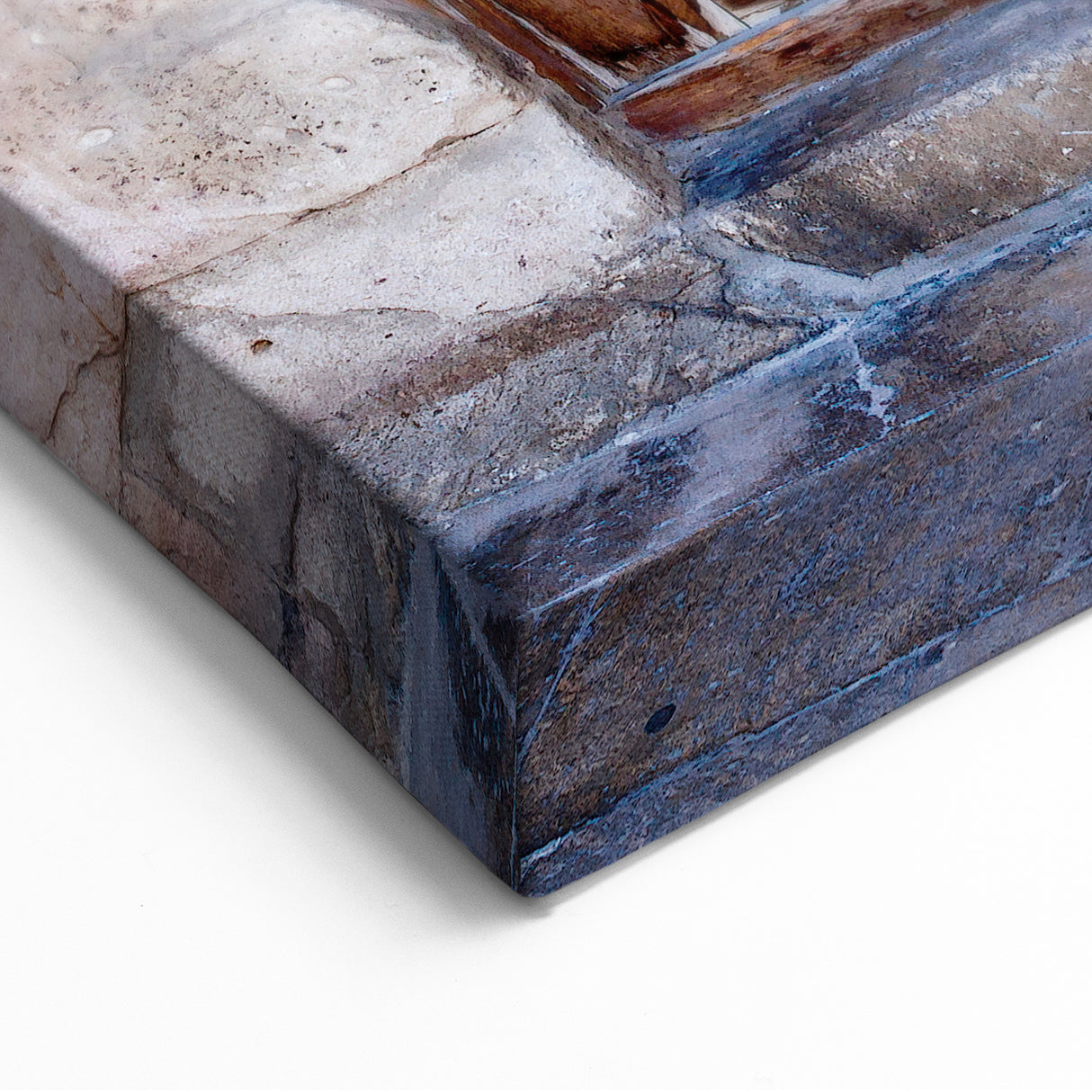 Masonry Wall Art - Ornate Wooden Door in Stone Frame Canvas Print