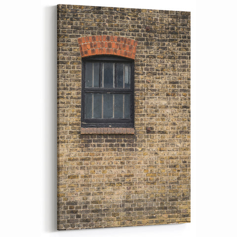 Masonry Wall Art - Rustic Window on Weathered Brick Wall Canvas Print