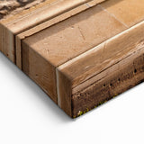 Masonry Wall Art - Ornate Wooden Door on Brick and Stone Wall Canvas Print