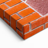 Masonry Wall Art - Colorful Mosaic Design on Red Brick Wall Canvas Print