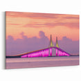 Sunshine Skyway Bridge Art – Vivid Pink and Orange Sunset Tampa Wall Art