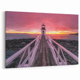 Wellington Harbor Art - Lighthouse Bridge at Vibrant Sunset Canvas Print