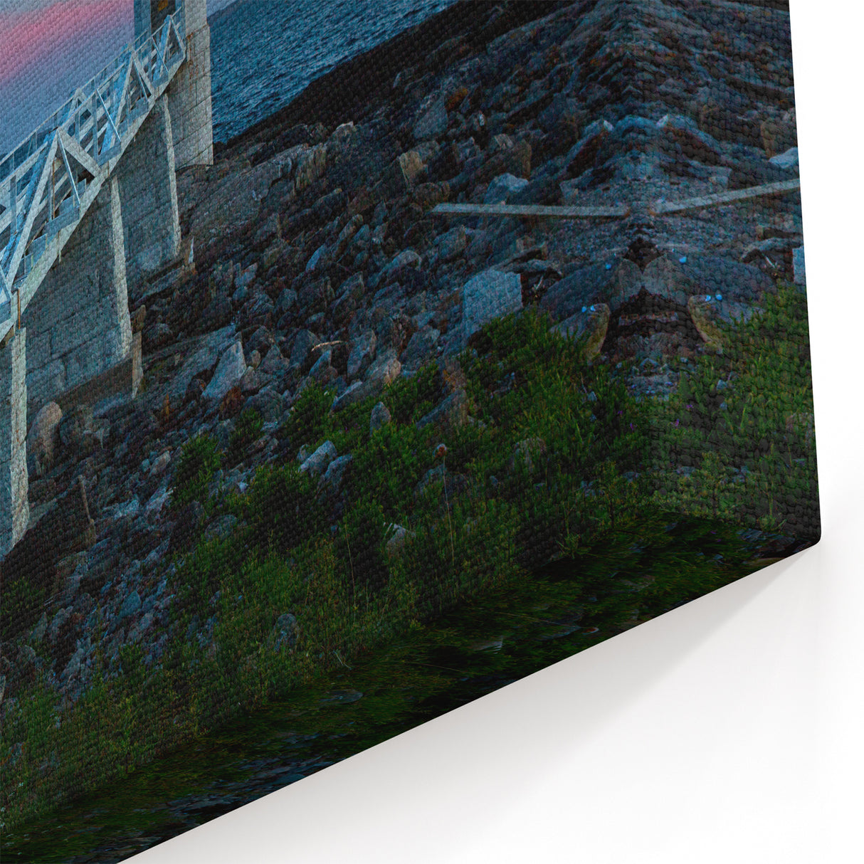 Wellington Harbor Art - Lighthouse Bridge at Dusk Scenic Coastal Print