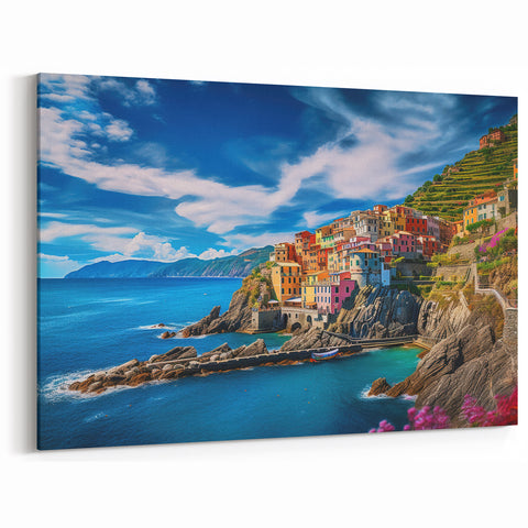 Amalfi Coast Wall Art - Positano Coastal Scenery Print for Home Decor