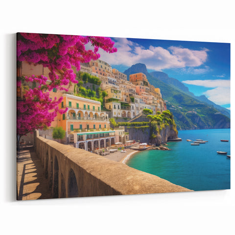 Positano Wall Art - Amalfi Coast Canvas Prints of Italy Coastal Scenery