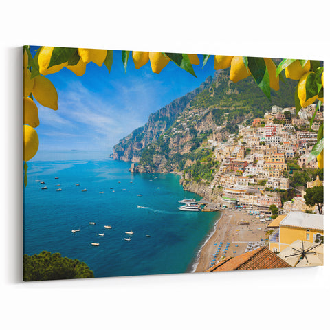 Amalfi Coast Photography - Italy Coastal Art with Positano Lemon View