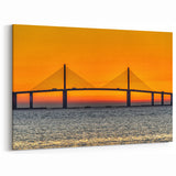 Sunshine Skyway Bridge at Sunset – Bold Orange Tampa Bay Wall Art