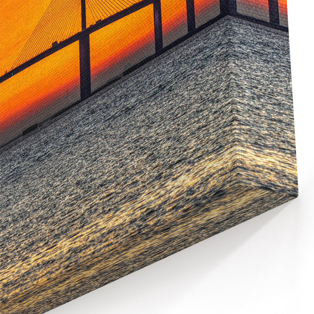 Sunshine Skyway Bridge at Sunset – Bold Orange Tampa Bay Wall Art