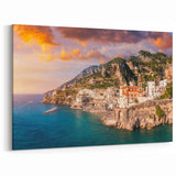 Amalfi Coast Photography - Italy Coastal Sunset Scene Wall Art